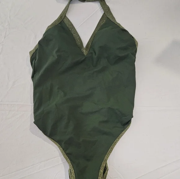 Venus Lascana Olive Halter bodysuit (10) - Picture 4 of 9